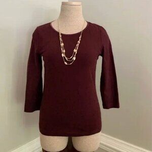 Liz Claiborne Vintage Maroon Long Sleeve Shirt Petite